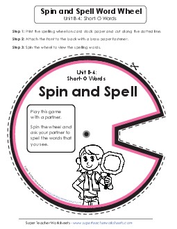 Spin and Spell (B-4) Spelling B Worksheet