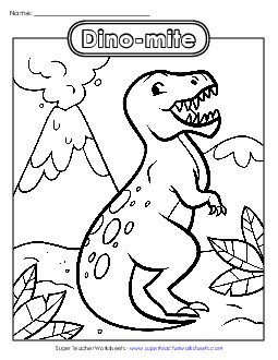 T-Rex: Dino-Mite Coloring Pages Worksheet