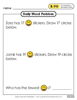 Daily Word Problems  K-141 through K-145 Worksheet