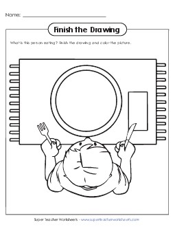 Special Meal Finish The Drawing Worksheet