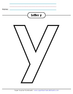 Outline - Lowercase y Alphabet Worksheet