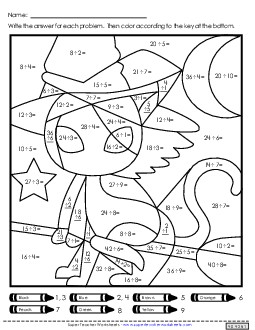 Double Mystery Picture (Division) Halloween Worksheet