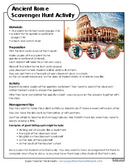 Scavenger Hunt: Ancient Rome Worksheet