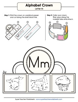 Letter M Hat Alphabet Worksheet