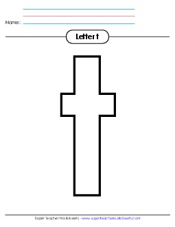 Outline - Lowercase t Alphabet Worksheet