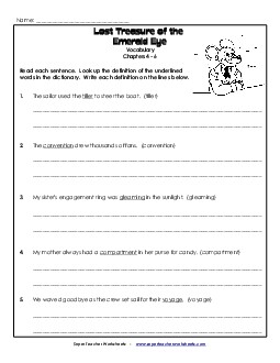 Vocabulary for Chapters 4-6 Book Geronimo Stilton Worksheet