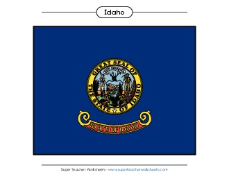 Idaho State Flag (Full-Color Version) States Individual Worksheet