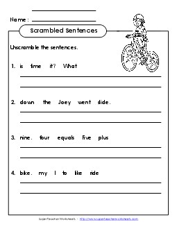 Scrambled Sentences (A-8) Spelling A Worksheet