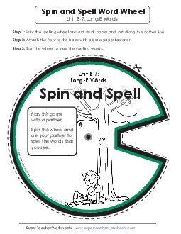 Spin and Spell (B-7) Spelling B Worksheet