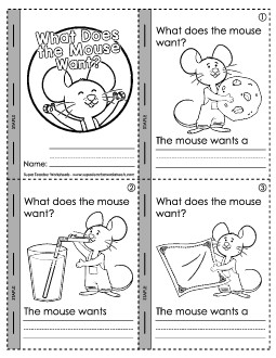 Mini-Book: What Does Mouse Want? Picture Book Give A Mouse A Cookie Worksheet