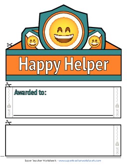 Happy Helper (Color) Awards Worksheet