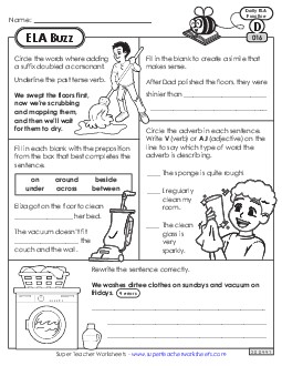 ELA Buzz: Week 4 Worksheets 16 through 20 Daily Ela Review Worksheet