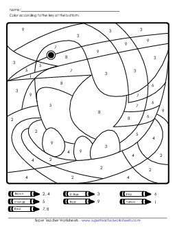 Color-by-Number - Bird Counting Worksheet