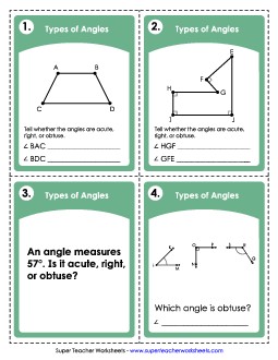 Angles: Acute, Right & Obtuse Worksheet