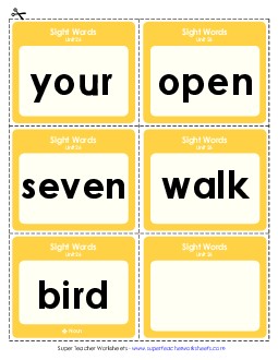 Flashcards (Unit 26) Sight Words Worksheet