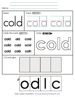 Worksheet 2: Cold Sight Words Individual Worksheet