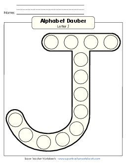 Letter J - Dabber Alphabet Worksheet