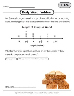 Daily Word Problems  E-126 through E-130 Worksheet