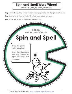 Spin-and-Spell (B-28) Spelling B Worksheet