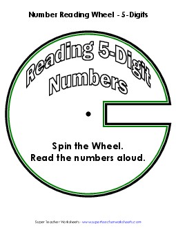 Number Wheel: 5-Digit Place Value Worksheet