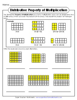 Distributive Property of Multiplication Worksheet