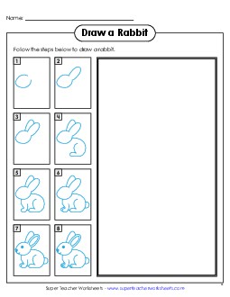 Draw a Rabbit Learning To Draw Worksheet