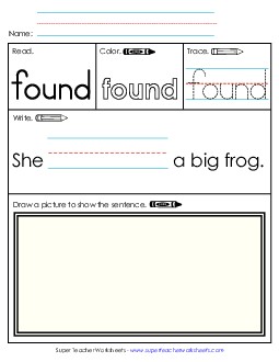 Worksheet 3: Found Sight Words Individual Worksheet