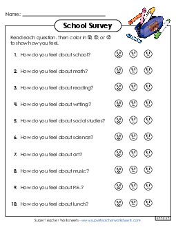 School Survey  Backtoschool Worksheet