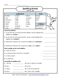 Questions Worksheet (D-5) Spelling D Worksheet