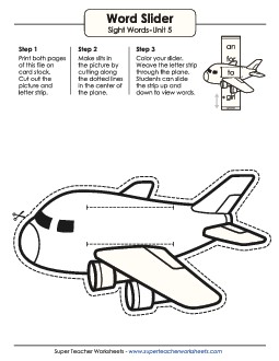 Word Slider (Unit 5) Free Sight Words Worksheet