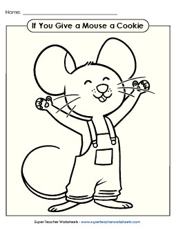 Mouse Coloring Page Picture Book Give A Mouse A Cookie Worksheet