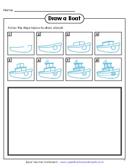 Draw a Boat Learning To Draw Worksheet