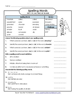 Questions (E-14) Spelling E Worksheet