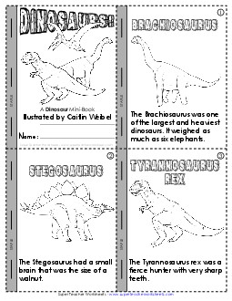 Mini Book: Dinosaurs 1st Grade Science Worksheet