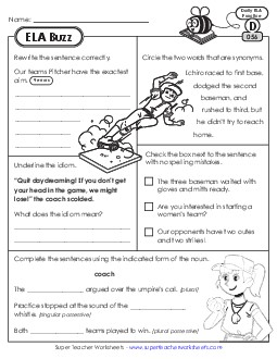 New ELA Buzz: Week 12<br>Worksheets 56 through 60 Worksheet