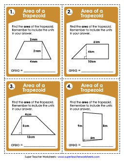 Task Cards: Areas of Parallelograms (Basic) Worksheet