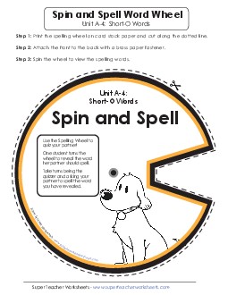 Spin and Spell (A-4) Spelling A Worksheet