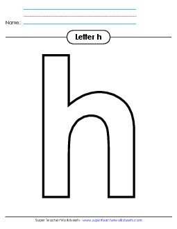 Outline - Lowercase h Alphabet Worksheet