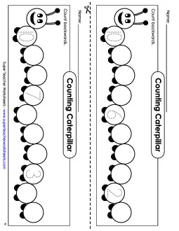 The Counting Caterpillar (Counting Back from 10) Free Worksheet