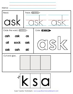 Worksheet 2: Ask Free Sight Words Individual Worksheet