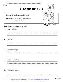 Capitalizing <i>I</i> Capitals Worksheet