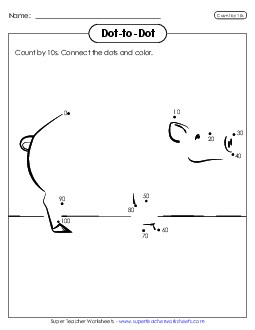 Dot-to-Dot: Pig Counting Worksheet