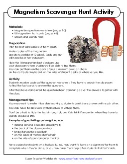 Classroom Scavenger Hunt: Magnetism Magnets Worksheet