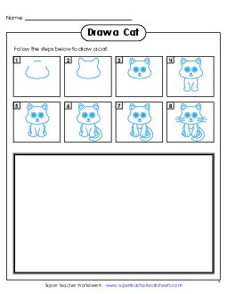 Draw a Cat Free Learning To Draw Worksheet