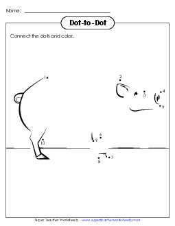 Dot-to-Dot: Pig Counting Worksheet