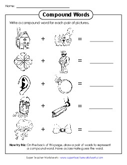 Compound Word Picture Puzzles #1 Worksheet