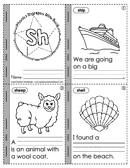 Mini-Book 2: /sh/ Phonics Digraphs Worksheet