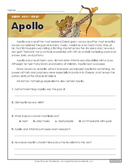 Apollo Reading Comprehension Reading Comp Short Worksheet