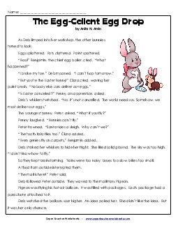 The Excellent Egg Drop (Fiction) Reading Comprehension Worksheet