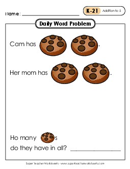 Daily Word Problems K-21 through K-25 Worksheet